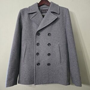 Michael Kors Wool Blend Lined‎ Pea Coat Double-Breasted Size Small Euc